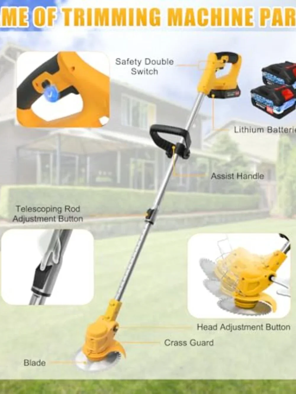 New in box 24V Cordless 3-in-1 Grass Trimmer & Wacker, 650W Electric Brush Cutte - Picture 3 of 7